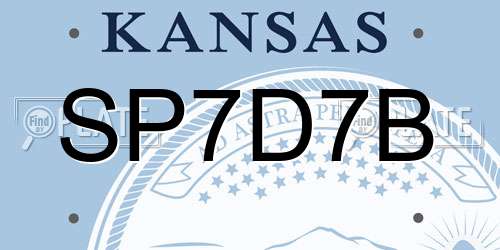 SP7D7B Kansas License Plate