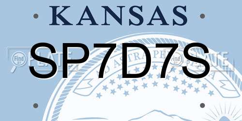 SP7D7S Kansas License Plate