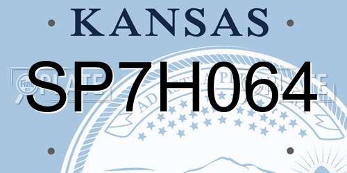 SP7H064 Kansas License Plate