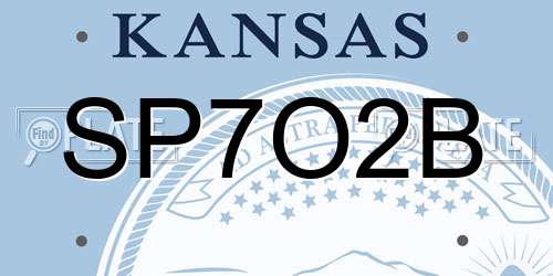 SP7O2B Kansas License Plate
