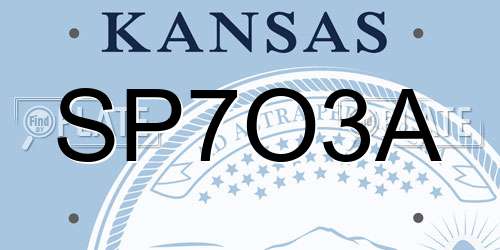 SP7O3A Kansas License Plate