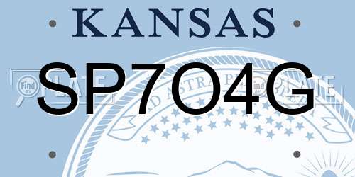 SP7O4G Kansas License Plate