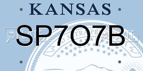 SP7O7B Kansas License Plate