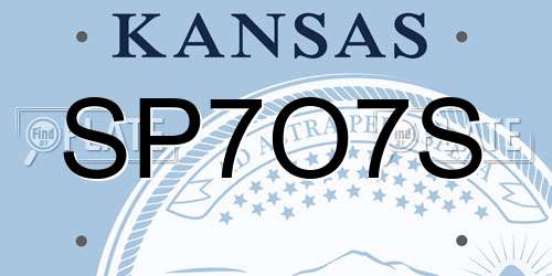 SP7O7S Kansas License Plate
