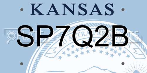SP7Q2B Kansas License Plate
