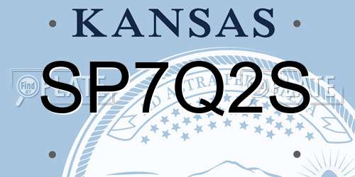 SP7Q2S Kansas License Plate