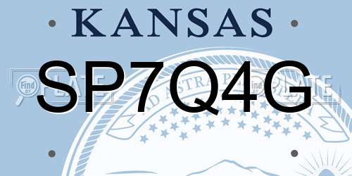 SP7Q4G Kansas License Plate