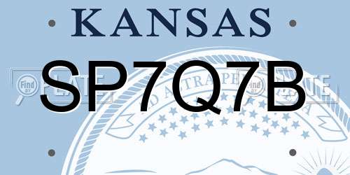 SP7Q7B Kansas License Plate