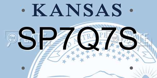 SP7Q7S Kansas License Plate