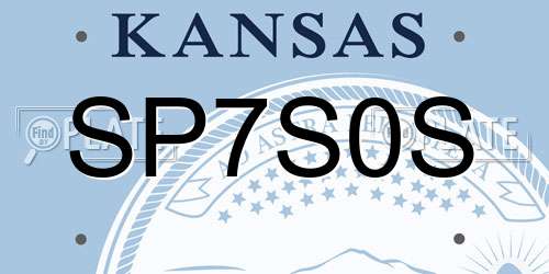SP7S0S Kansas License Plate