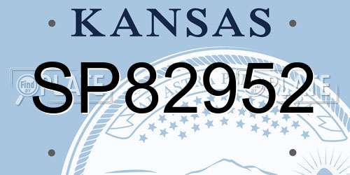 SP82952 Kansas License Plate