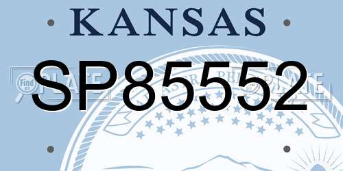 SP85552 Kansas License Plate