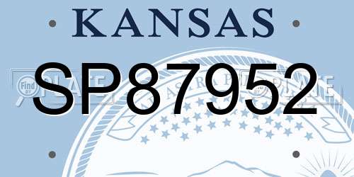 SP87952 Kansas License Plate