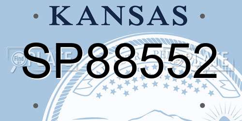 SP88552 Kansas License Plate