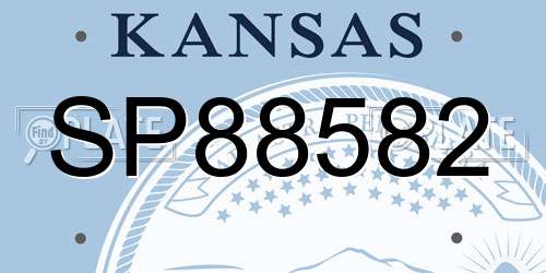 SP88582 Kansas License Plate