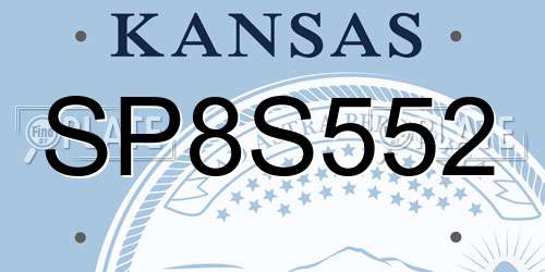 SP8S552 Kansas License Plate