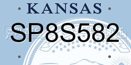 SP8S582 Kansas License Plate