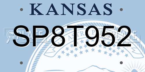 SP8T952 Kansas License Plate