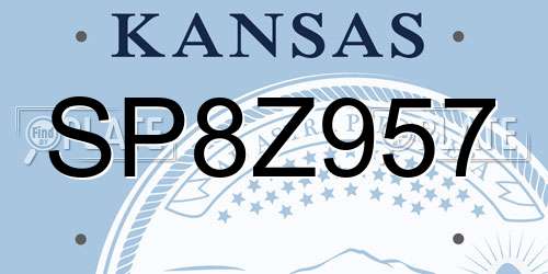 SP8Z957 Kansas License Plate
