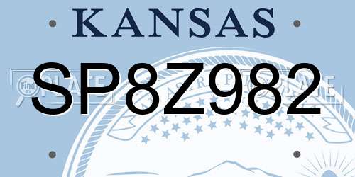 SP8Z982 Kansas License Plate