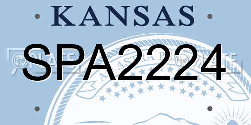 SPA2224 Kansas License Plate