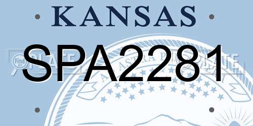 SPA2281 Kansas License Plate