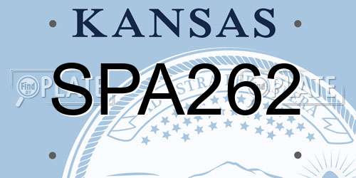 SPA262 Kansas License Plate