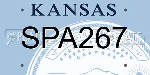 SPA267 Kansas License Plate