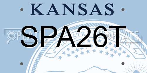 SPA26T Kansas License Plate