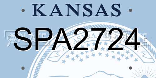 SPA2724 Kansas License Plate