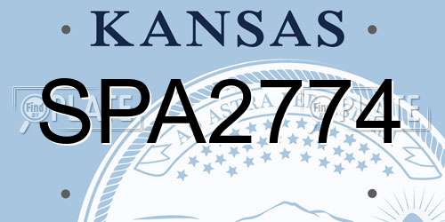 SPA2774 Kansas License Plate