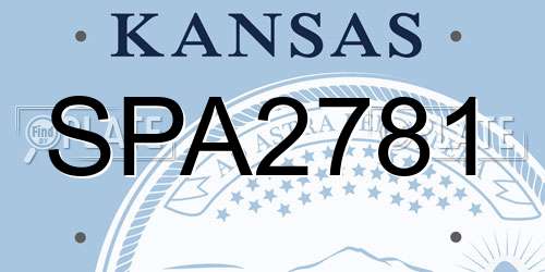 SPA2781 Kansas License Plate