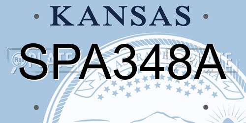 SPA348A Kansas License Plate
