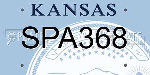 SPA368 Kansas License Plate