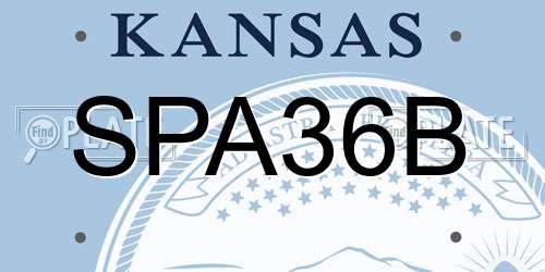 SPA36B Kansas License Plate