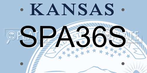 SPA36S Kansas License Plate