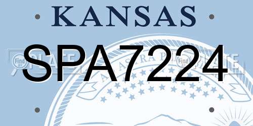 SPA7224 Kansas License Plate