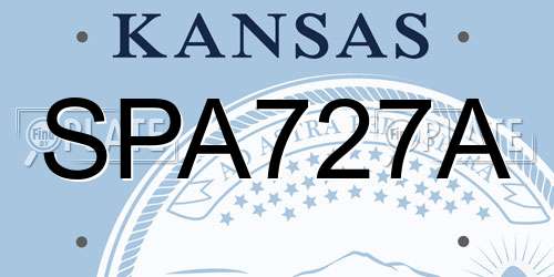 SPA727A Kansas License Plate