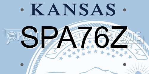 SPA76Z Kansas License Plate