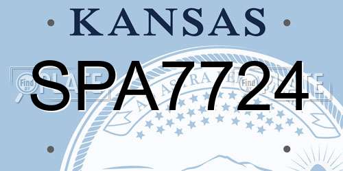 SPA7724 Kansas License Plate
