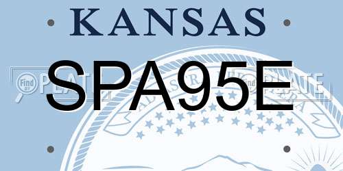 SPA95E Kansas License Plate