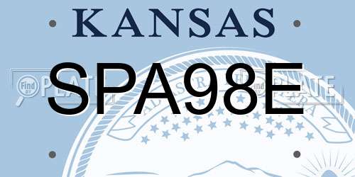 SPA98E Kansas License Plate