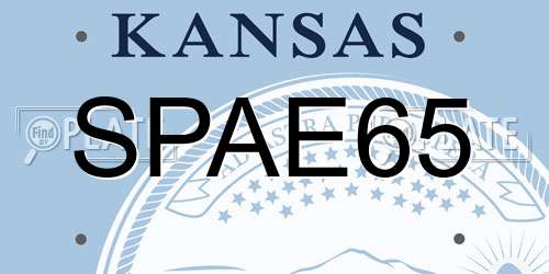 SPAE65 Kansas License Plate