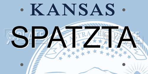 SPATZTA Kansas License Plate