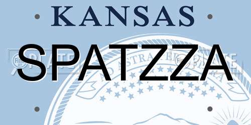 SPATZZA Kansas License Plate