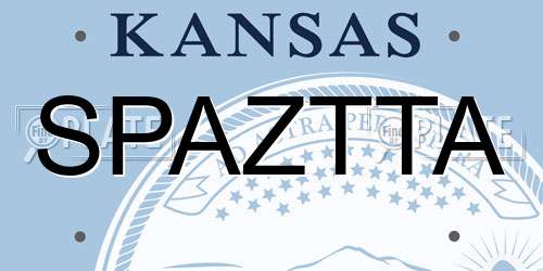 SPAZTTA Kansas License Plate