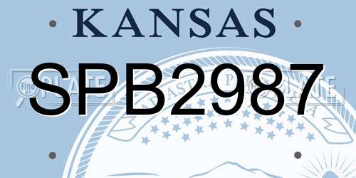 SPB2987 Kansas License Plate