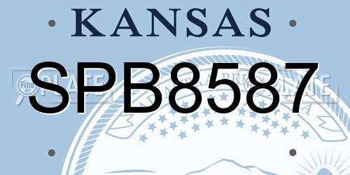 SPB8587 Kansas License Plate