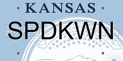 SPDKWN Kansas License Plate