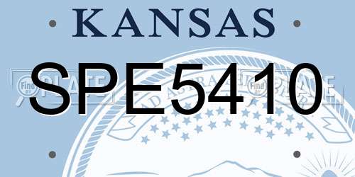 SPE5410 Kansas License Plate